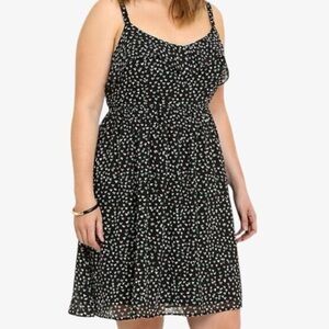 Torrid Heart Chiffon Ruffle Smocked Back Strappy Sundress Size 2 NWOT